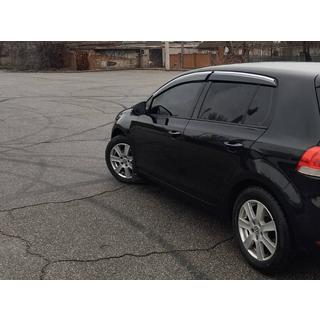 Logu vēja deflektori ar hromētu moldingu (4 gab., Sunplex Chrome) Volkswagen Golf 5 2003–2009 foto 4