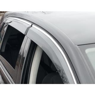 Logu vēja deflektori ar hromētu moldingu (4 gab., Sunplex Chrome) Volkswagen Golf 5 2003–2009 foto 2