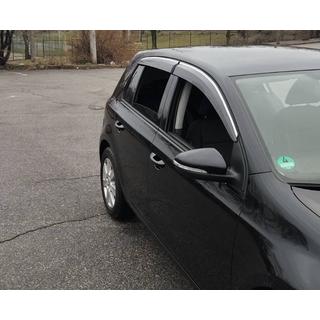 Logu vēja deflektori ar hromētu moldingu (4 gab., Sunplex Chrome) Volkswagen Golf 5 2003–2009 foto 1