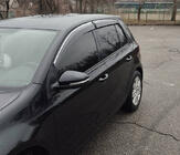 Volkswagen Golf 6 2008–2014 Logu vēja deflektori ar hroma moldingiem HB (4 gab., Sunplex Chrome) foto 15