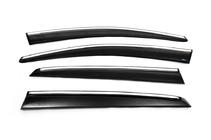 Volkswagen Golf 6 2008–2014 Logu vēja deflektori ar hroma moldingiem HB (4 gab., Sunplex Chrome) foto 16