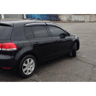 Logu vēja deflektori ar hroma moldingiem HB (4 gab., Sunplex Chrome) Volkswagen Golf 6 2008–2014 foto 2