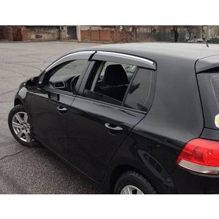 Logu vēja deflektori ar hroma moldingiem HB (4 gab., Sunplex Chrome) Volkswagen Golf 6 2008–2014 foto 3
