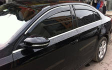 Volkswagen Jetta 2011–2018 Logu vēja deflektori ar hromētu moldingu (4 gab., Sunplex Chrome) foto 2