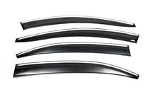 Volkswagen Jetta 2011–2018 Logu vēja deflektori ar hromētu moldingu (4 gab., Sunplex Chrome) foto 3