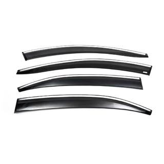 Logu vēja deflektori ar hromētu moldingu (4 gab., Sunplex Chrome) Volkswagen Jetta 2011–2018 foto 3