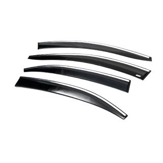 Logu vēja deflektori ar hromētu moldingu (4 gab., Sunplex Chrome) Volkswagen Jetta 2011–2018 foto 4