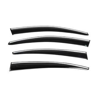 Logu vēja deflektori ar hromētu moldingu (4 gab., Sunplex Chrome) Volkswagen Passat B6 2006–2012 foto 4
