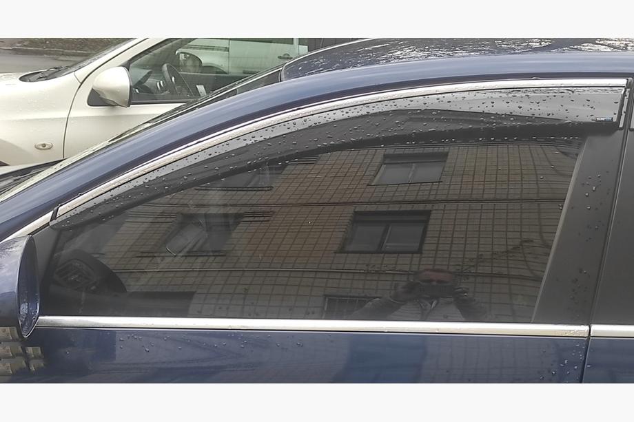 Volkswagen Passat B7 2012–2015 Sānu logu vēja deflektori ar hroma līsti SD (4 gab., EU, Sunplex Chrome) Foto 2