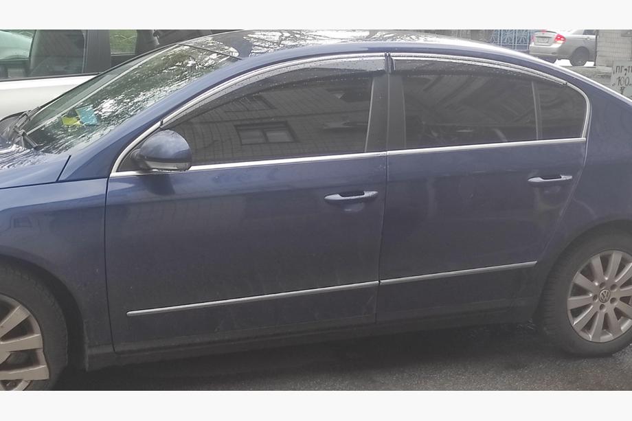 Volkswagen Passat B7 2012–2015 Sānu logu vēja deflektori ar hroma līsti SD (4 gab., EU, Sunplex Chrome) Foto 5