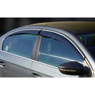 Logu vēja deflektori ar hromētu līsti SD (4 gab., Sunplex Chrome) Volkswagen Passat B8 2015–2023 foto 1
