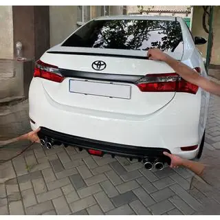 LIP spoileris (Sunplex, melns) (118 cm * 6,4 cm) Toyota Corolla 2013–2019 foto 2