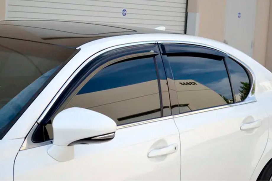 Lexus GS 2011–2020 Logu vēja deflektori ar hromētu moldinglīsti (4 gab., HIC) Image
