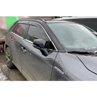 Logu vēja deflektori ar hromētu moldinglīsti (4 gab., HIC) foto 2