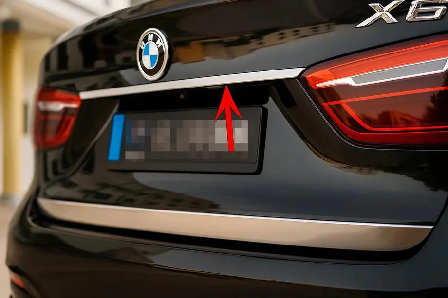 BMW X6 F16 2014–2019 Hromēta līste virs numura zīmes Image