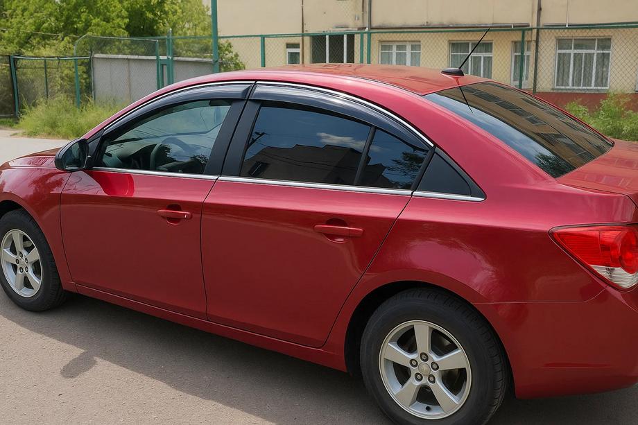 Chevrolet Cruze 2009–2015 Logu vēja deflektori ar hroma līsti SD (4 gab., ABM) Image