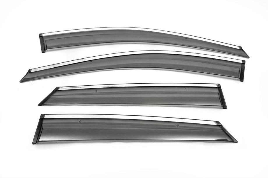 Hyundai IX-35 2010–2015 Logu vēja deflektori ar hromu (4 gab., ABM) Image
