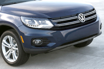 Volkswagen Tiguan 2007–2016 Priekšējā bufera lūpas spoilers 2007-2010 (nerūsējošais tērauds) foto 1