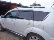 Mitsubishi Outlander 2012–2021 Logu vēja deflektori ar hromu (4 gab., Libao) foto 1