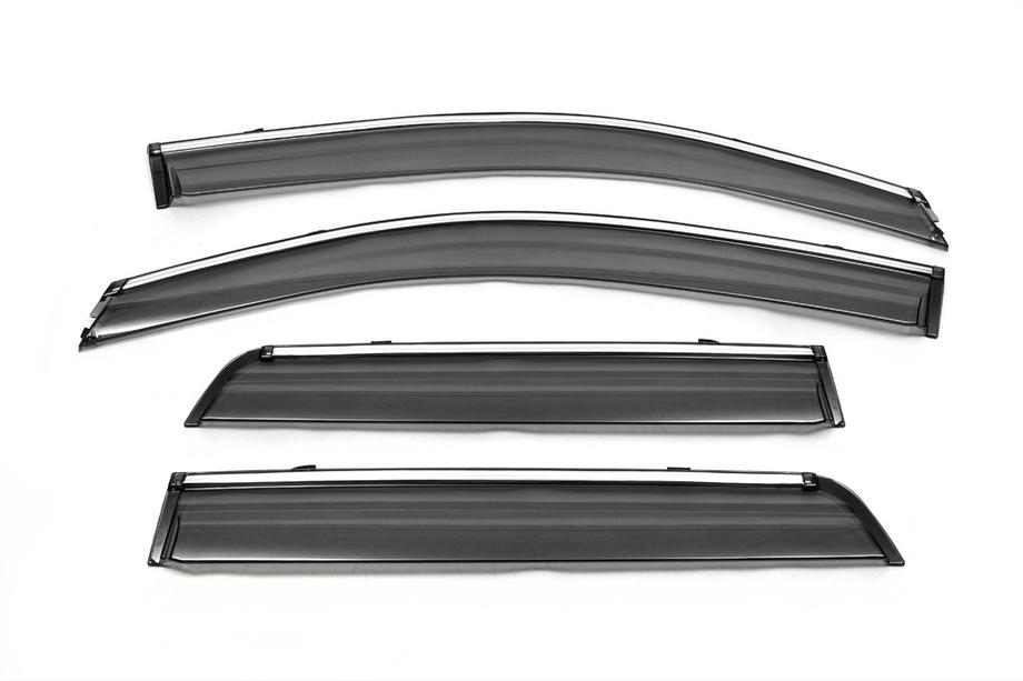Mitsubishi ASX 2010–2023 Logu vēja deflektori ar hromu (4 gab., Libao) Image