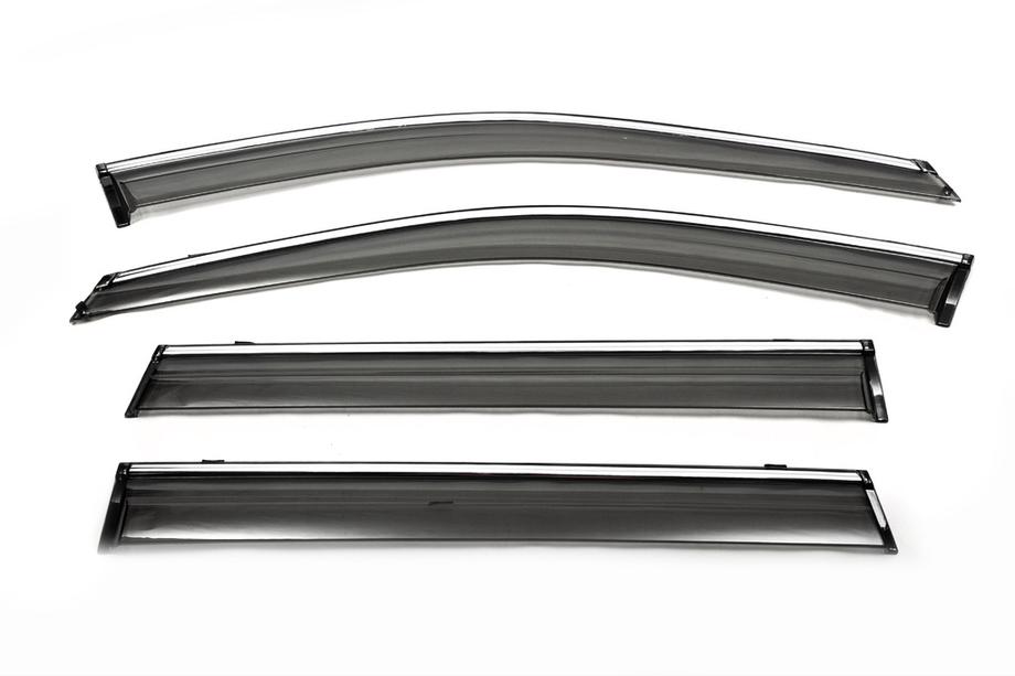 Subaru Outback 2009–2014 Logu vēja deflektori ar hroma līsti (4 gab., Libao) Image