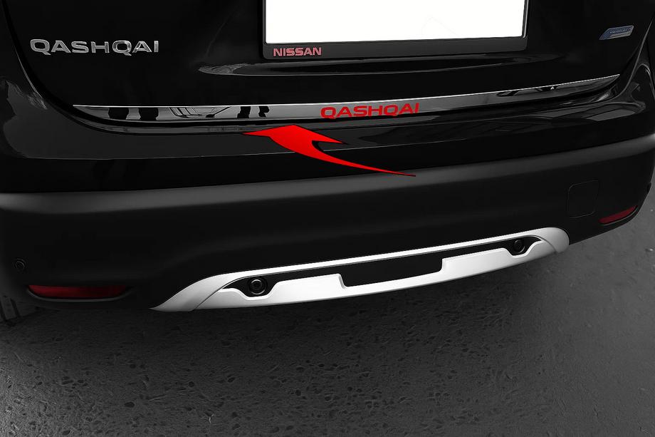 Nissan Qashqai 2014–2021 Nerūsējošā tērauda bagāžnieka malas uzlika ar uzrakstu (Libao) Image