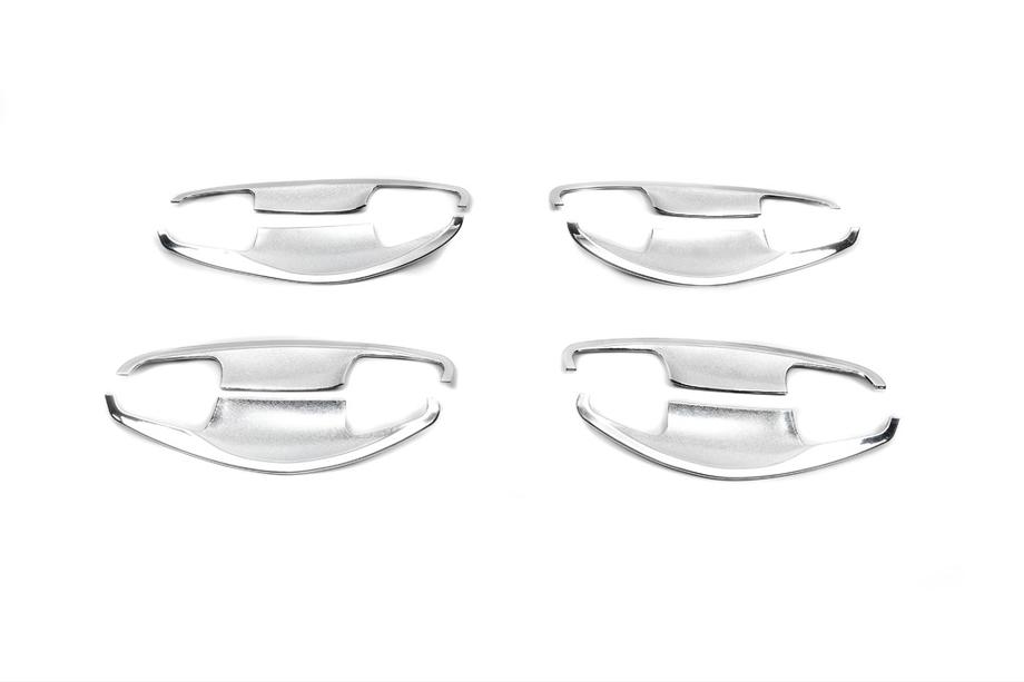 Hyundai Santa Fe 3 2012–2018 Hromēti durvju rokturu iedobumu pārsegi (4 gab., ABS) Image