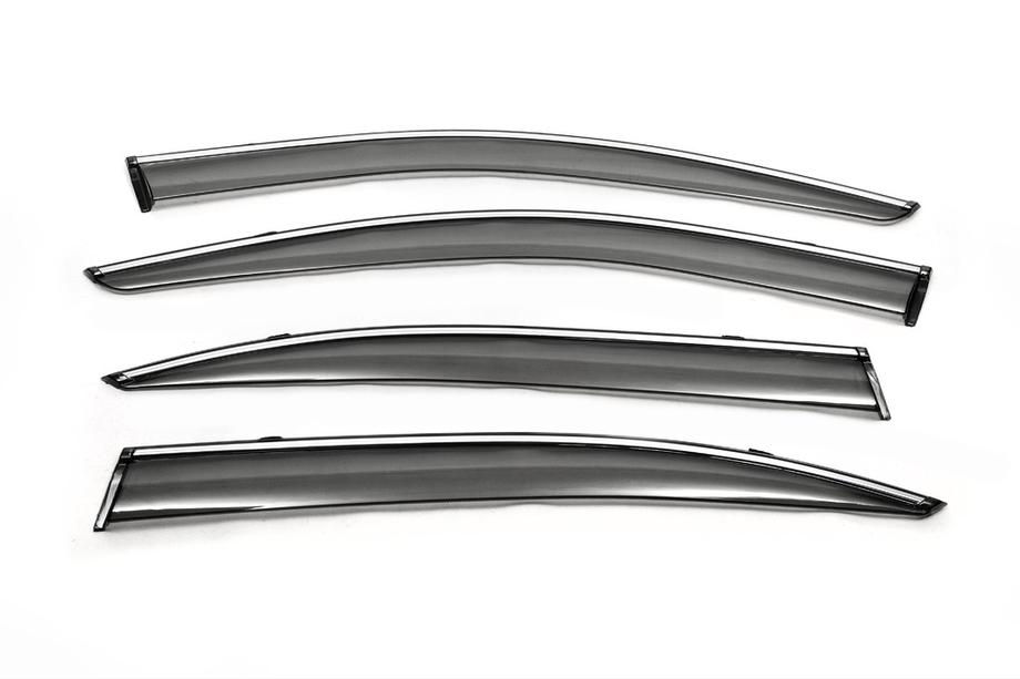 Skoda Octavia II A5 2010–2013 Logu vēja deflektori ar hromu LiftBack (4 gab., Libao) Image