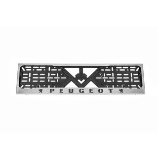 Hromēts numura zīmes rāmītis Peugeot (1 gab., nerūsējošais tērauds) foto 1