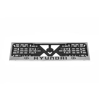 Hromēts numura zīmes rāmītis Hyundai (1 gab., nerūsējošais tērauds) foto 2