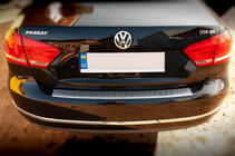 Volkswagen Passat B7 2012–2015 OmsaLine MAT aizmugurējā bufera aizsarguzlika (Sedan, nerūsējošais tērauds) foto 2