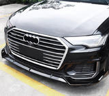 Audi A6 C8 2018–2025 Priekšējā bampera lūpa (melna) foto 1