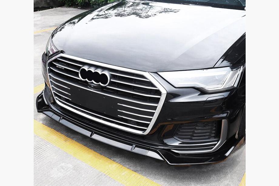 Audi A6 C8 2018–2025 Priekšējā bampera lūpa (melna) Image