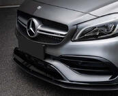 Mercedes A-class W176 2012–2018 Priekšējā bampera lipspoilers (AMG-Line / A45 AMG HB 2016-2018, melns) foto 2