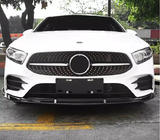 Mercedes A-class W177 2018– Priekšējais lūpas spoileris (AMG-Line 2018-2021, melns) foto 1