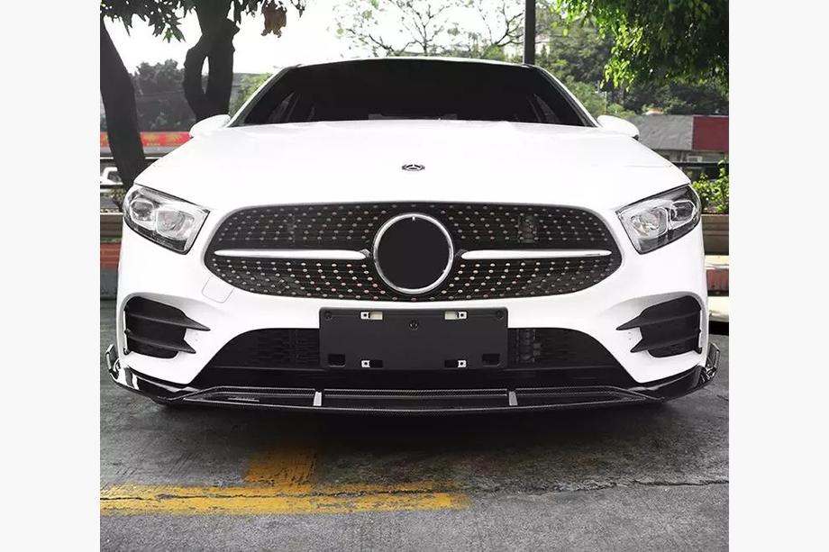 Mercedes A-class W177 2018– Priekšējais lūpas spoileris (AMG-Line 2018-2021, melns) Image
