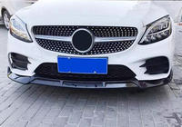 Mercedes C-class W205 2014–2021 Priekšējā bampera lūpas spoileris V2 1234 Upgrade (melns, 2018-2021) foto 3