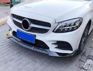 Mercedes C-class W205 2014–2021 Priekšējā bampera lūpas spoileris V2 1234 Upgrade (melns, 2018-2021) foto 2