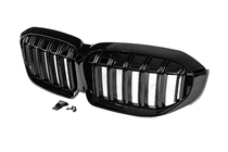 BMW 3. sērija G20/G21 2018– M-Look V2 nieru restes (2018-2022, spīdīgi melnas) foto 4