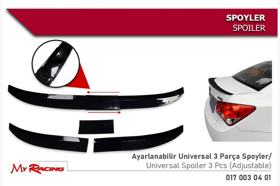 Universāls spoileris Niken (115–129 cm, melns) Image