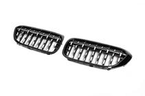 BMW 5. sērija G30/G31 2017–2023 Nieru restes Diamond Silver V2 (2017-2020, melna apmale) foto 3