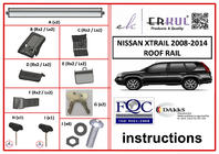 Nissan X-trail T31 2007–2014 Atslēdzami šķērsstieņi integrētām jumta reliņām WingBar V1 (2 gab.) Pelēka foto 3