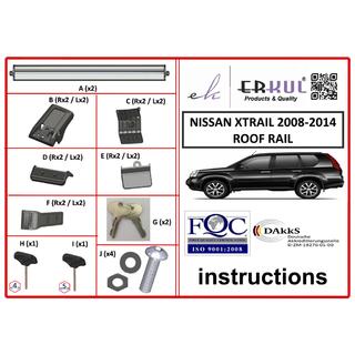 Atslēdzami šķērsstieņi integrētām jumta reliņām WingBar V1 (2 gab.) Nissan X-trail T31 2007–2014 foto 2