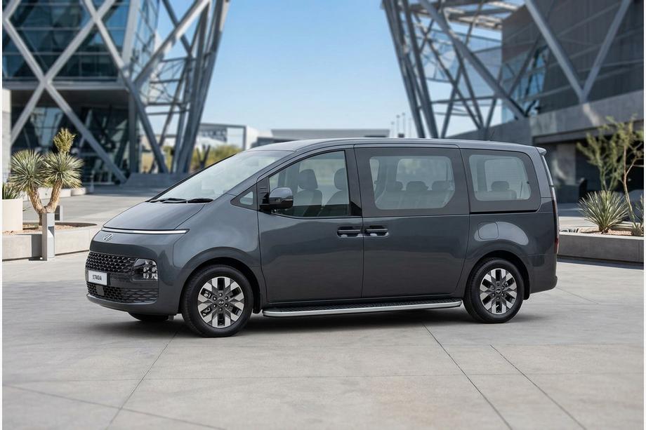 Hyundai Staria 2021– Sānu sliekšņi Tayga Grey (2 gab., alumīnijs) Image