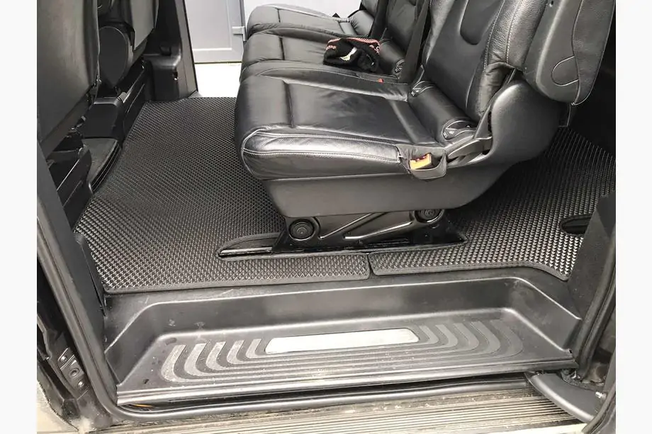 Mercedes Vito/V klase W447 2014– EVA salona paklāji V-Class ExtraLong 2 sānu daļas (tikai saņemšana uz vietas, pilns salona komplekts, melni) Foto 5