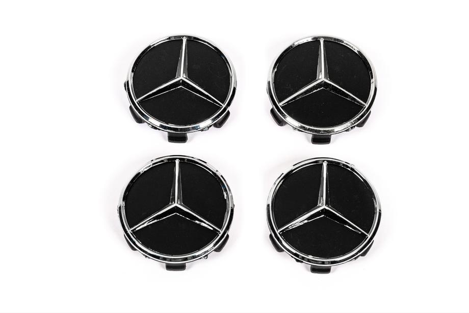 Mercedes-Benz Diska centrālie vāciņi 71/75 mm bez gredzena (4 gab., melni V1) Image