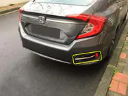 Honda Civic Sedans X 2016–2021 Nerūsējošā tērauda hroma uzlikas aizmugurējiem miglas lukturiem (2 gab.) foto 4