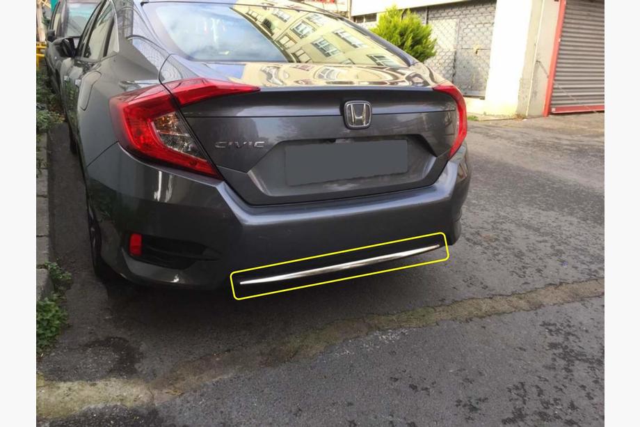 Honda Civic Sedans X 2016–2021 Aizmugurējā bufera malas uzlika (nerūsējošais tērauds) Image