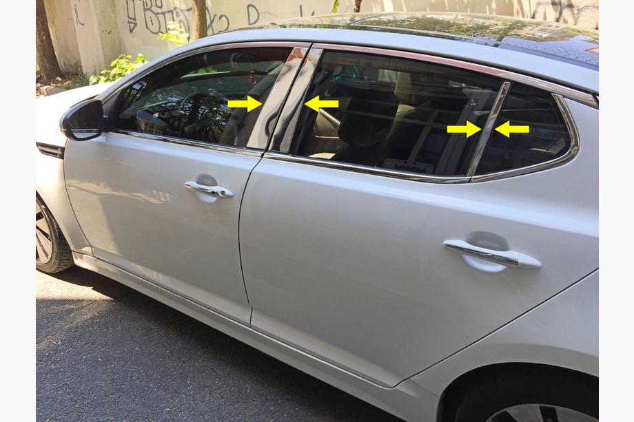 Kia Optima 2010–2016 Durvju statņu uzlikas (6 gab., nerūsējošais tērauds) Image