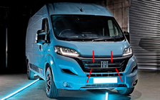 Fiat Ducato 2006–2025 Nerūsējošā tērauda uzlikas radiatora restei 2022+ (3 gab.) foto 1